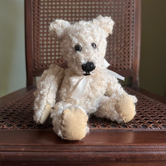 Vintage Other - Curly Teddy Bear, Handmade Vintage Stuffed Bear, Shabby Hand Sewn Toy